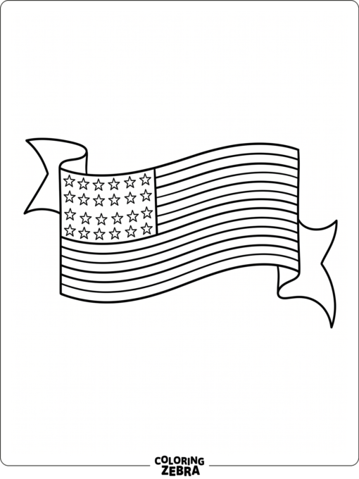 A banner decorated with stars and stripes