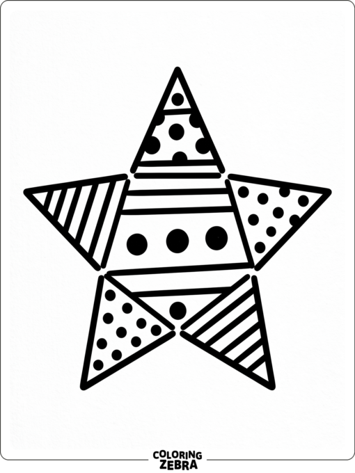 A large star with stripes and dotted accents