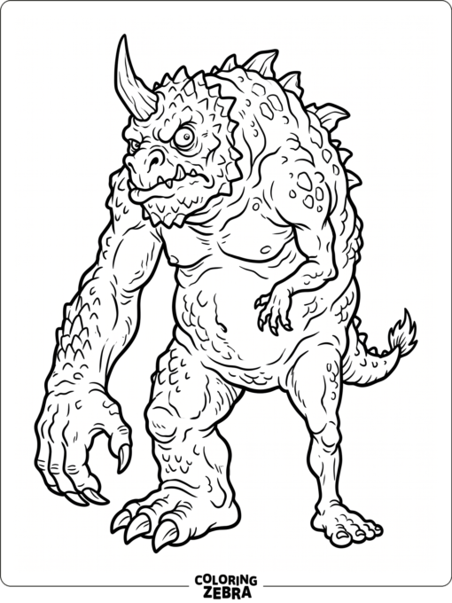 A hulking monster with uneven limbs