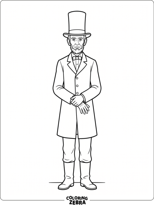 Abraham Lincoln wearing a tall top hat