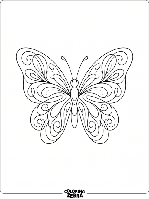 A butterfly with flowing abstract wing shapes