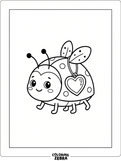A game-style ladybug pet with a heart tag and wings