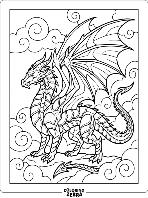 An advanced dragon with layered wings and armor