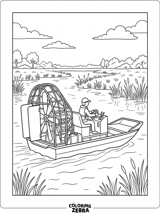 An airboat with a big rear fan