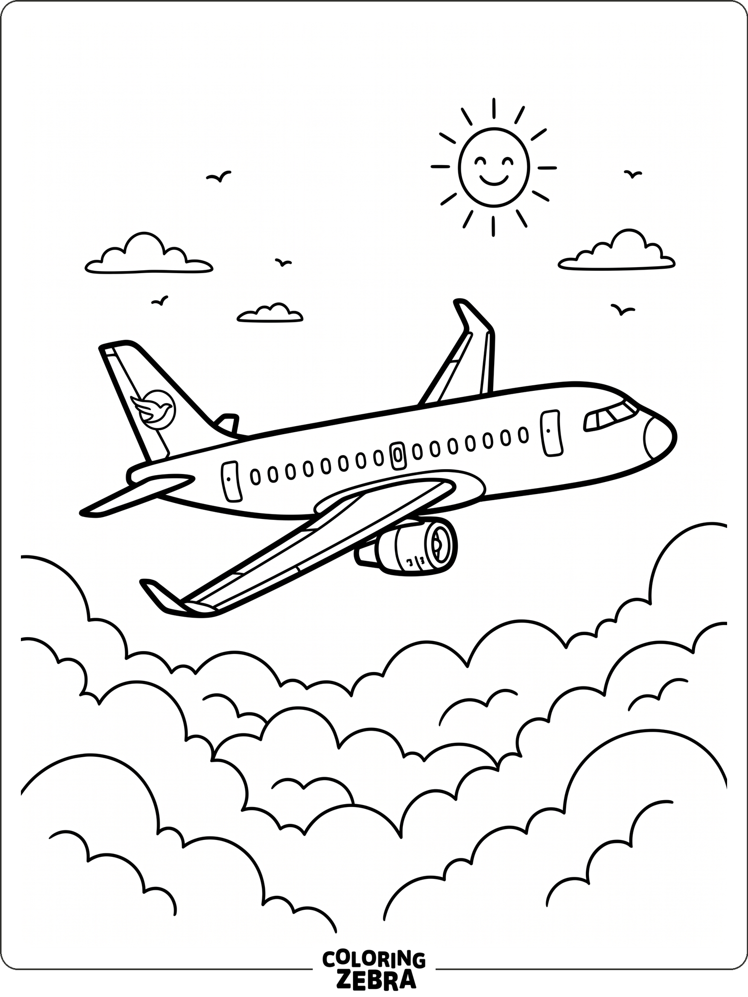 Passenger airplane in the clouds