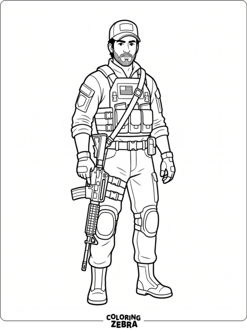 Alejandro Vargas in tactical gear with rifle