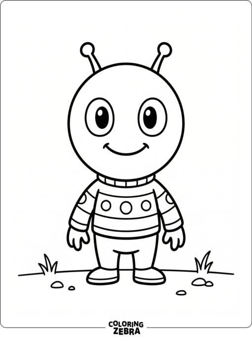 A simple alien creature with big eyes