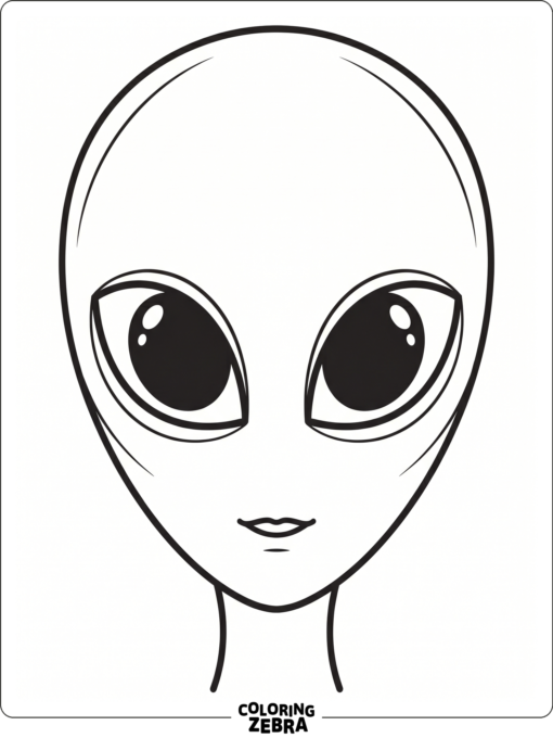 A simple alien head with large eyes