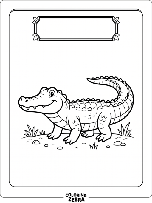 A simple alligator with a blank title box