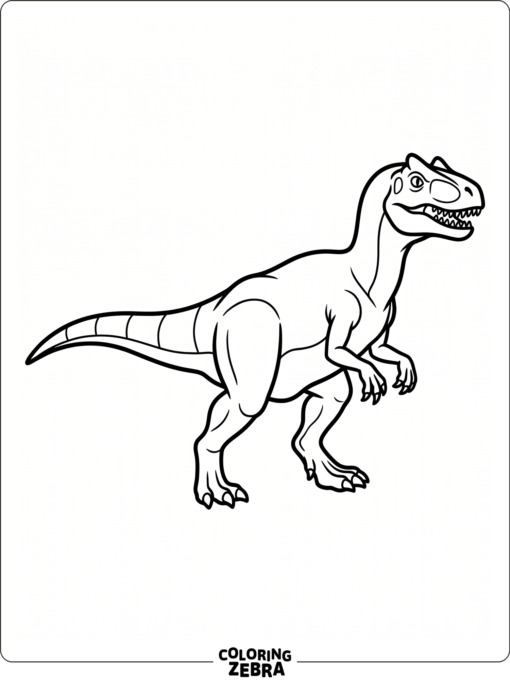 A clean allosaurus outline with no background