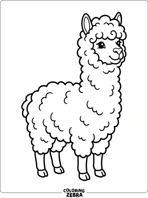 A clean alpaca outline with no background