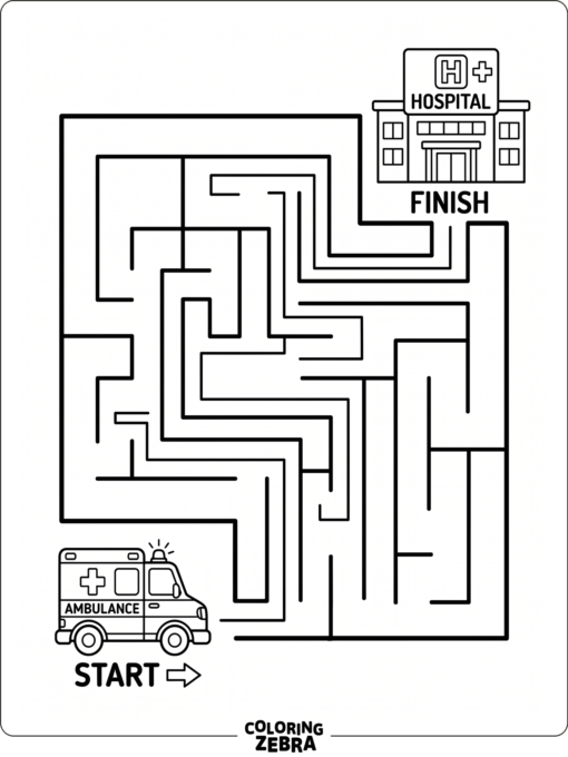 An ambulance finding its way through a maze