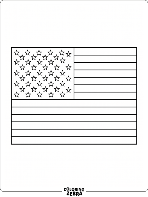 Fifty-Star Flag Outline