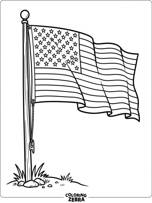 American flag with bold stripes and stars