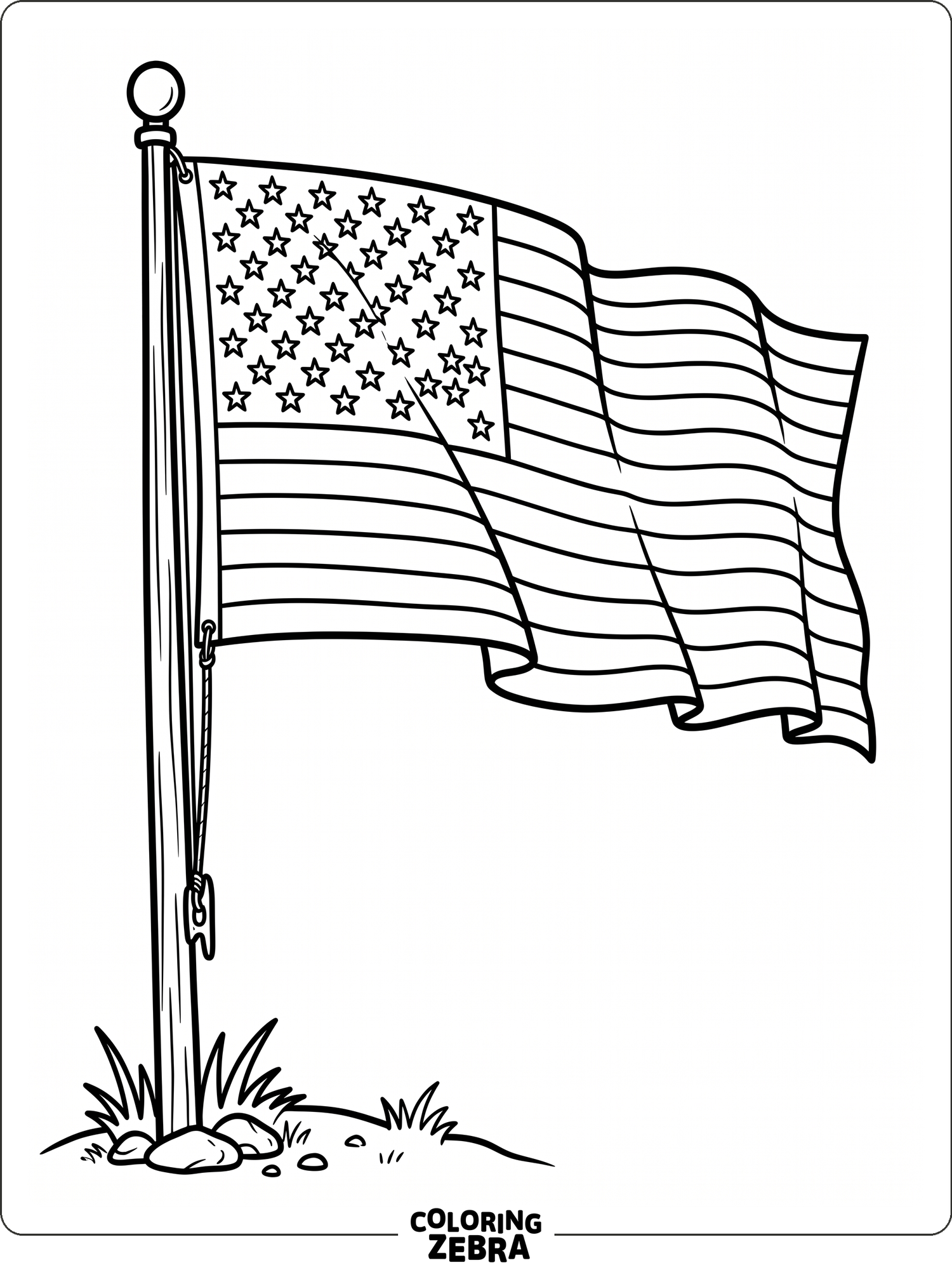 American flag with bold stripes and stars
