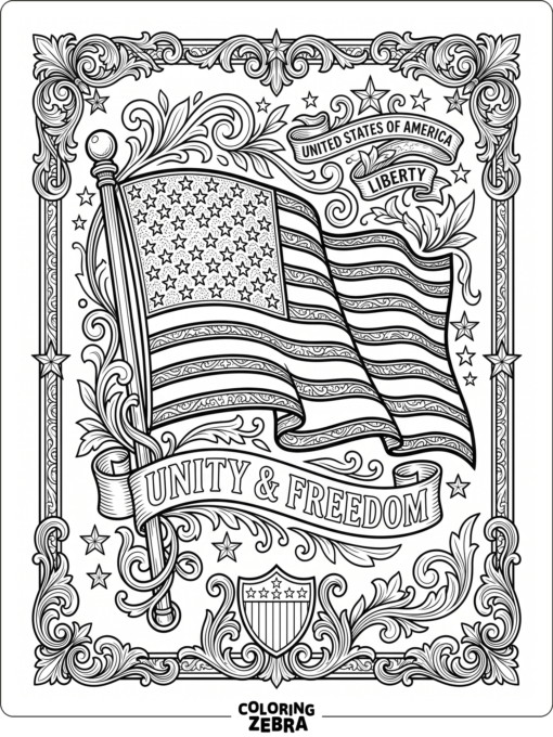 Decorative stars and stripes flag design