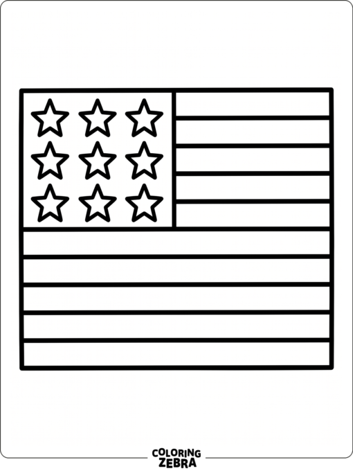 Large Flag With Thick Outlines