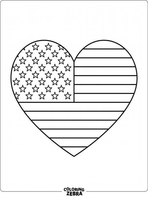 A heart filled with stars and stripes