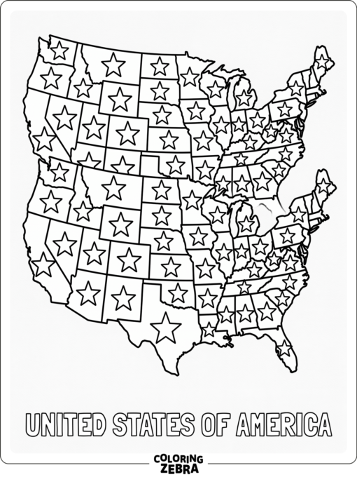 United States Map Filled With Flag Stripes