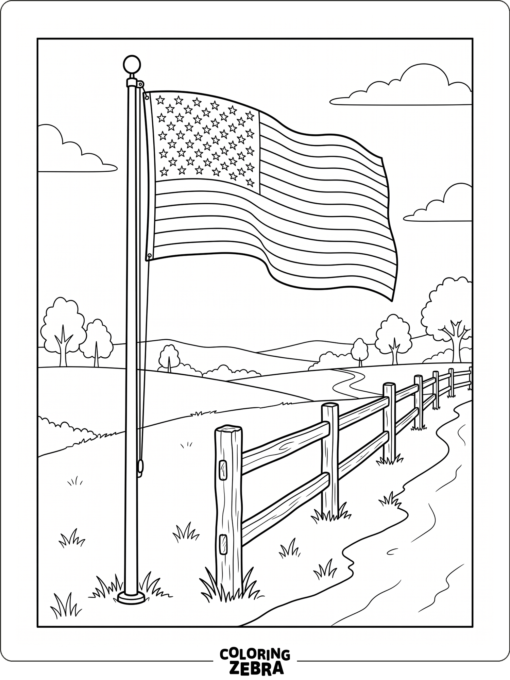 Flag on a Tall Pole