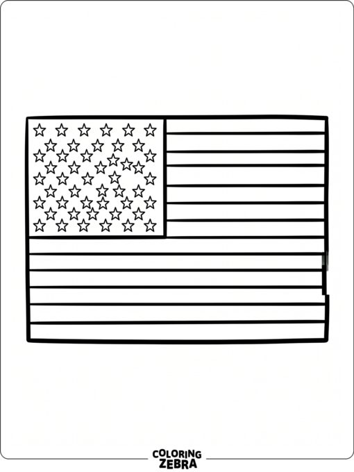 Simple flag outline with stars and stripes