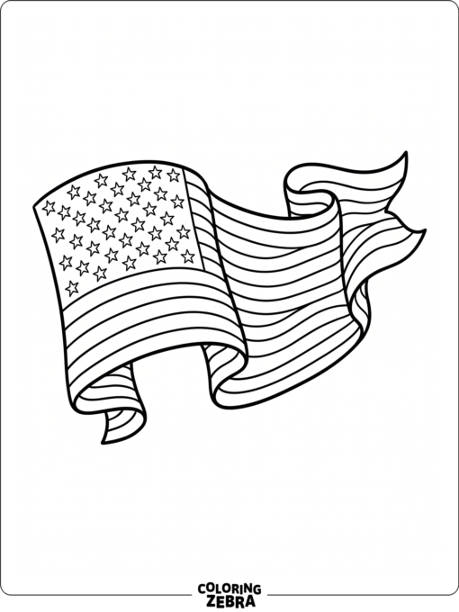 Flag ribbon with flowing ends