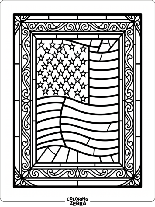 Flag in stained glass style with bold borders