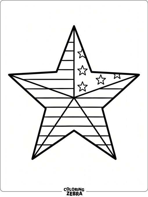 Five-Point Star With Flag Stripes