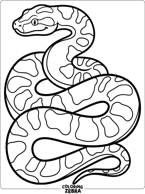 A clean outline of an anaconda with no background