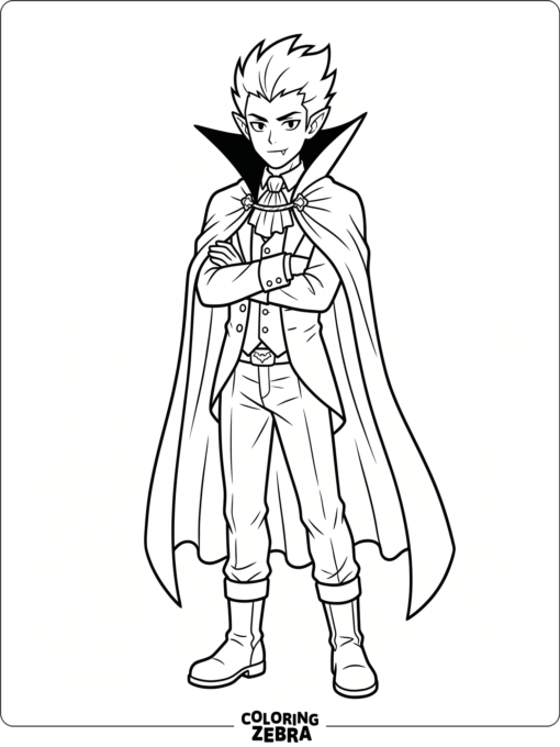 An anime vampire with a pointed collar