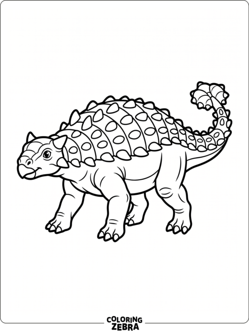A side view ankylosaurus with clean outer lines