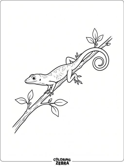 A small anole lizard perched on a twig