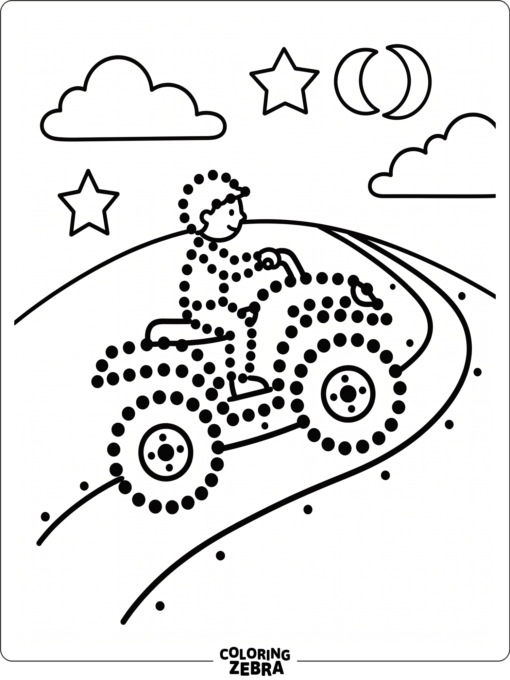 ATV Dot to Dot Coloring Page