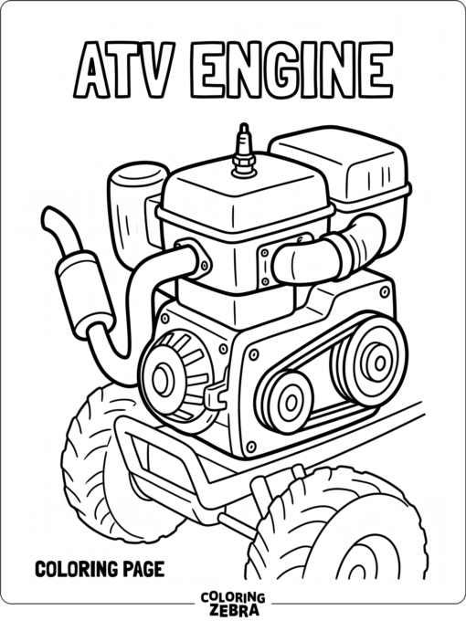 ATV Engine Parts Close-Up