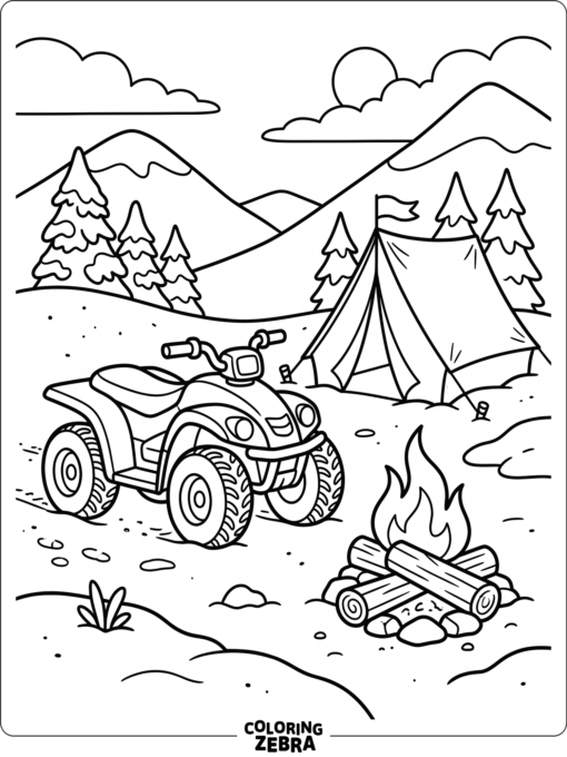 ATV in Snow at Camp