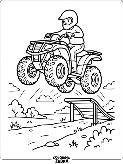 ATV Jumping Over a Ramp