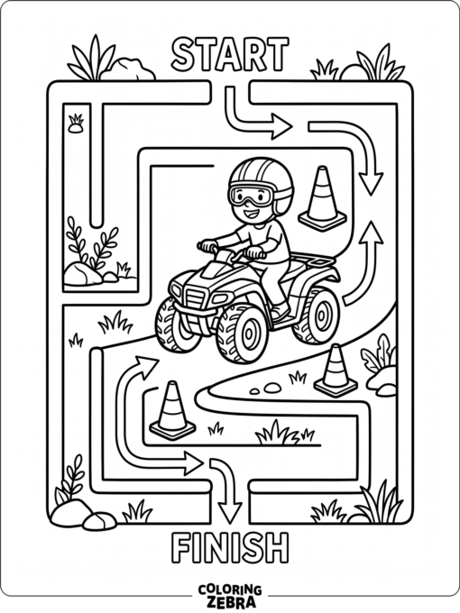 ATV Maze Coloring Page