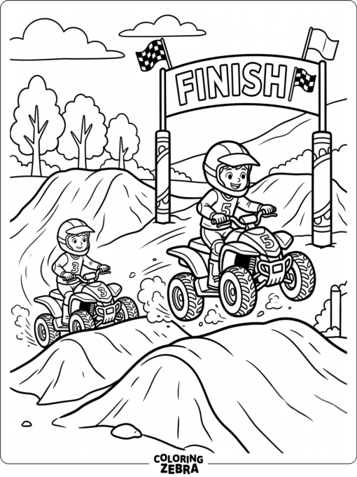 ATV Motocross on Dirt Mounds