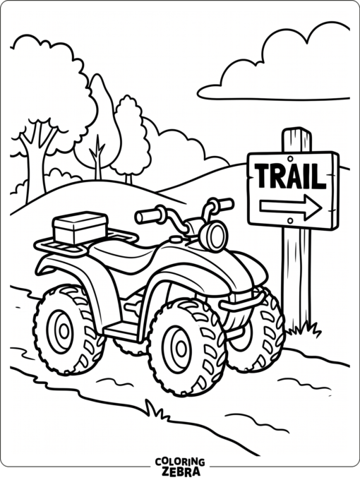 ATV with Big Tires and Trail Marker