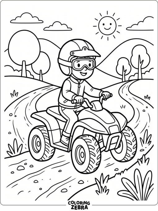 ATV with Rider in Helmet