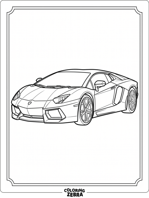 A realistic Aventador with wheels, vents, and mirrors