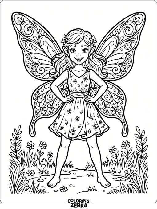A confident fairy with bright wings