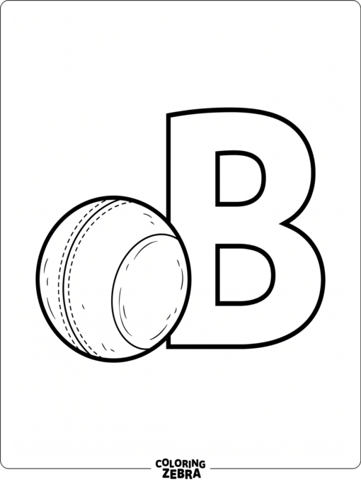 Una bola grande junto a una letra B en negrita