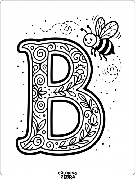 A large letter B with a bee