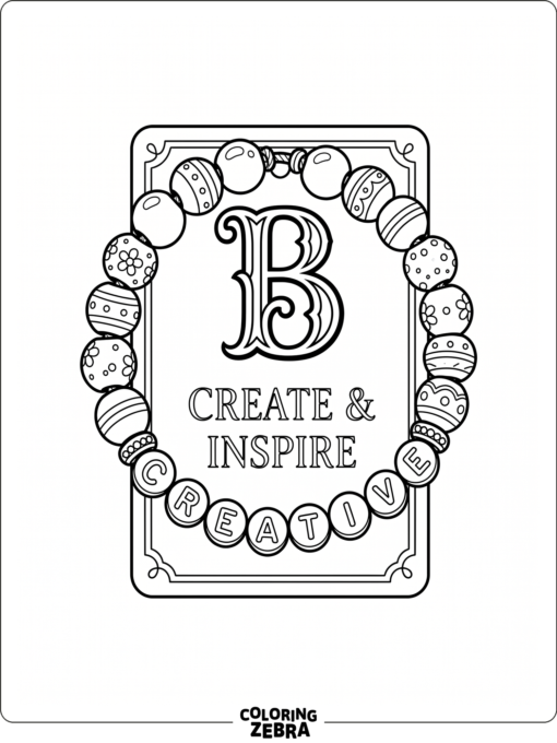 Una pulsera de cuentas junto a una B grande