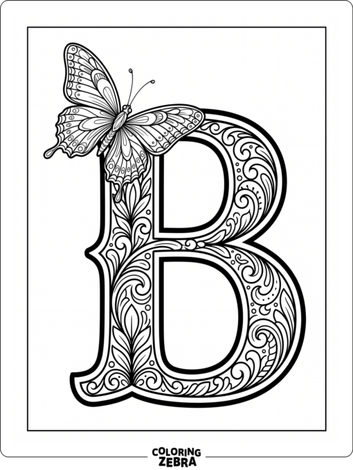 The letter B with a butterfly on top