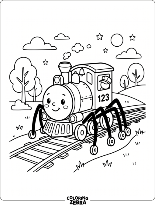 Baby spider train with tiny wheels