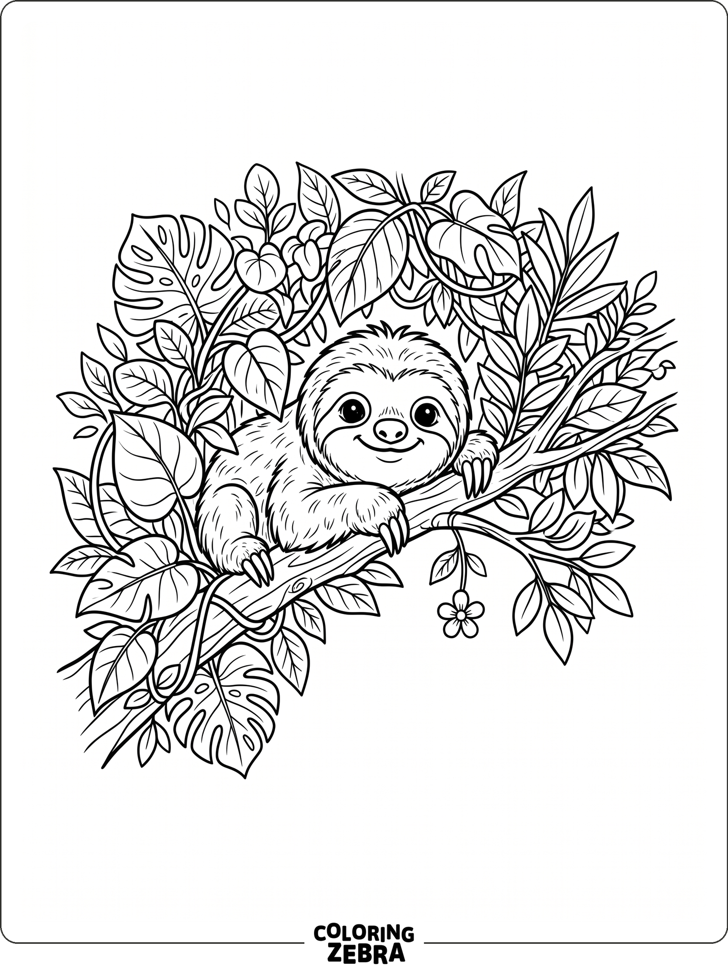 30 Free Sloth Coloring Pages - Printable PDF Sheets