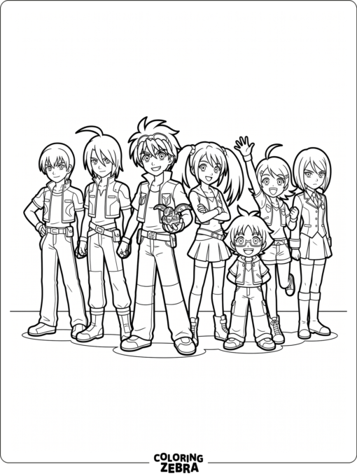 Bakugan characters in a clean lineup