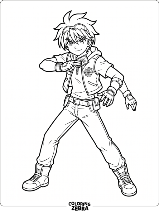 Dan in a battle pose with a card